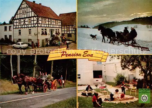 AK / Ansichtskarte Bernsburg Pension Eva Pferdeschlitten Bernsburg