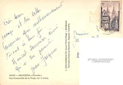 AK / Ansichtskarte Arcachon_33 Vue d ensemble de la plage et les 3 jetees 