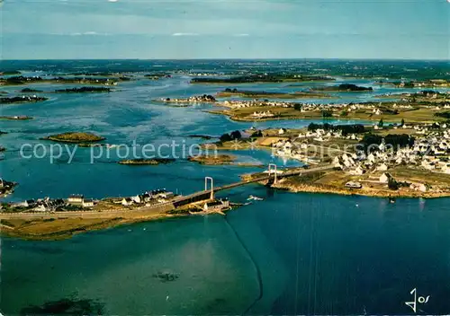 AK / Ansichtskarte Belz La riviere d Etel et Pont Lorois vue aerienne Belz