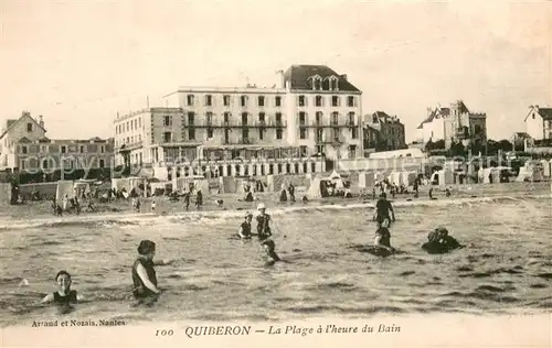 AK / Ansichtskarte Quiberon_Morbihan La Plage a lheure du Bain Quiberon Morbihan