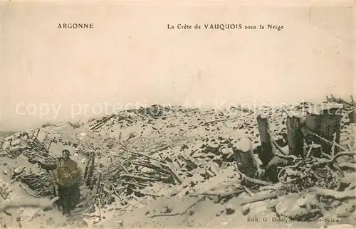 AK / Ansichtskarte Argonne Clermont La Crete de Vauquois sous la Neige 