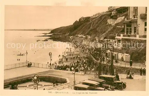 AK / Ansichtskarte Granville_Manche La Plage et les Falaises Granville_Manche
