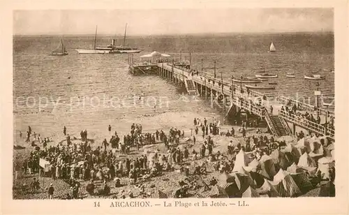 AK / Ansichtskarte Arcachon_33 La Plage et la Jetee 