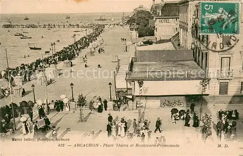 AK / Ansichtskarte Arcachon_33 Place Thiers et Boulevard Promenade 