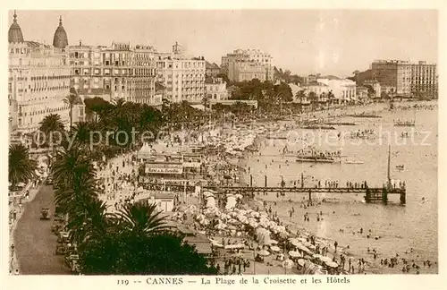 AK / Ansichtskarte Cannes_06 La Plage de la Croisette et les Hotels 