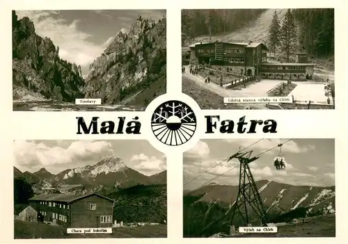 AK / Ansichtskarte Mala_Fatra Thiesnavy Udolna stanica vyfahu na Chleb Chata pod Sokolim Vytah na Chleb Mala_Fatra