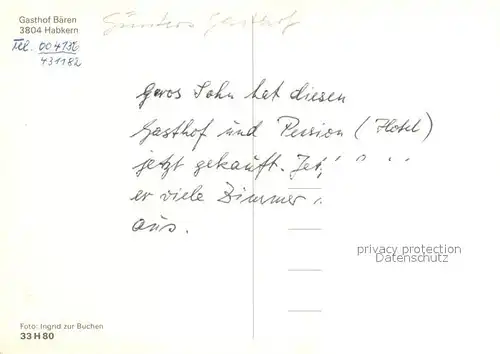 AK / Ansichtskarte Habkern Gasthof Baeren Habkern