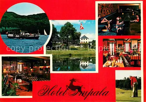 AK / Ansichtskarte Silkeborg Hotel Impala Gastraeume Dampfer Golfplatz Silkeborg