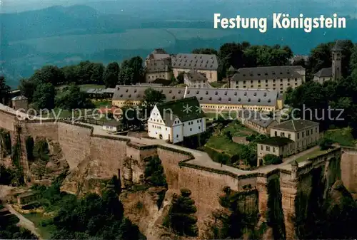 AK / Ansichtskarte Festung_Koenigstein Fliegeraufnahme im Elbsandsteingebirge 