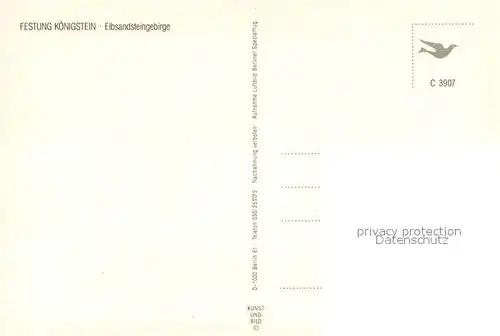 AK / Ansichtskarte Festung_Koenigstein Fliegeraufnahme im Elbsandsteingebirge 