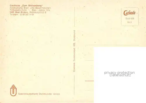 AK / Ansichtskarte Bad_Soden_Taunus Gasthaus zum Stolzenberg Bad_Soden_Taunus