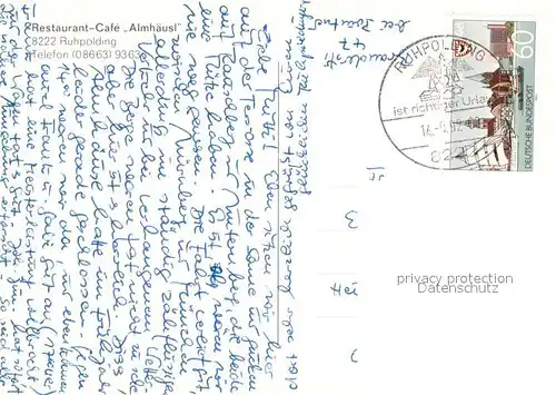 AK / Ansichtskarte Ruhpolding Restaurant Cafe Almhaeusl Ruhpolding