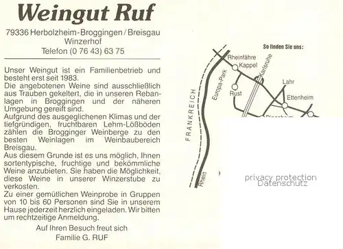 AK / Ansichtskarte Broggingen Herbolzheim Weingut Ruf Broggingen