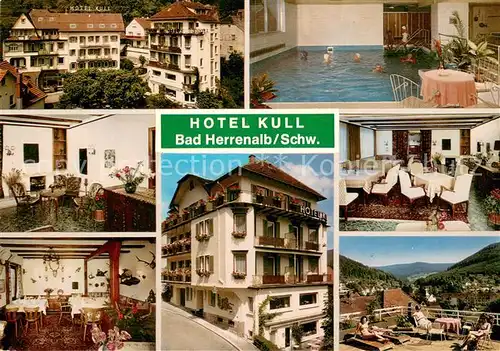 AK / Ansichtskarte Bad_Herrenalb Hotel Kull mit Jaegerstube Bad_Herrenalb