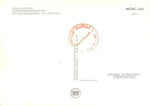 AK / Ansichtskarte Wasserkuppe_Rhoen Gasthaus Hotel Peterchens Mondfahrt Wasserkuppe Rhoen