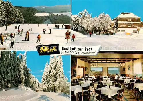 AK / Ansichtskarte Neuastenberg Gasthof zur Post Skipiste Neuastenberg