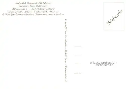 AK / Ansichtskarte Zorge Landhotel Restaurant Alte Schmiede Zorge