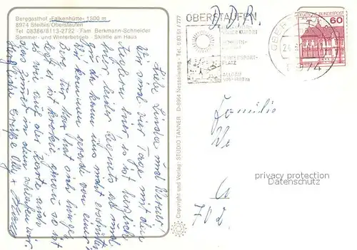 AK / Ansichtskarte Steibis Berggasthof Falkenhuette Steibis