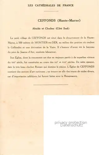 AK / Ansichtskarte Ceffonds Eglise Ceffonds