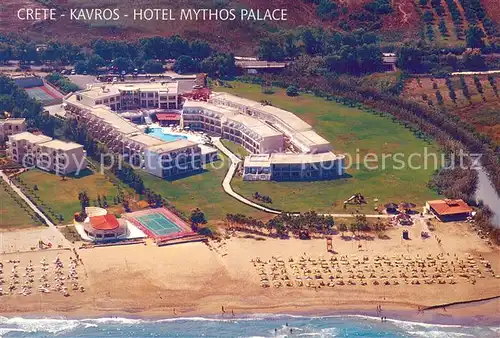 AK / Ansichtskarte Kavros Hotel Mythos Palace Strand Fliegeraufnahme 