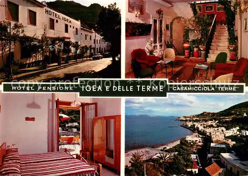 AK / Ansichtskarte Casamicciola_Terme Hotel Pensione Igea e delle Terme Treppenaufgang Gaestezimmer Panorama Casamicciola_Terme