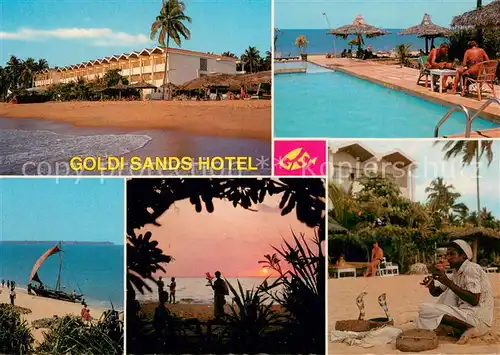 AK / Ansichtskarte Sri_Lanka Goldi Sands Hotel Pool Strandpartien Schlangenbeschwoerer Sri_Lanka