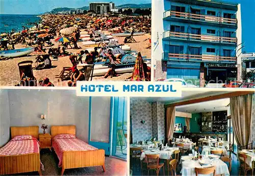 AK / Ansichtskarte Pineda_de_Mar Hotel Mar Azul Strand Zimmer Gastraum Pineda_de_Mar