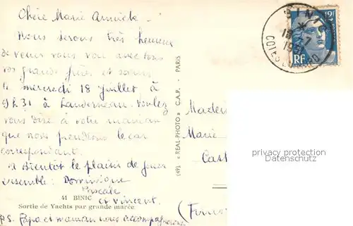 AK / Ansichtskarte Binic_Cotes_d_Armor Sortie de Yachts par grande maree Binic_Cotes_d_Armor