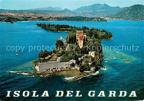 AK / Ansichtskarte Lago_di_Garda Isola del Garda Villa Borghese veduta aerea Lago_di_Garda