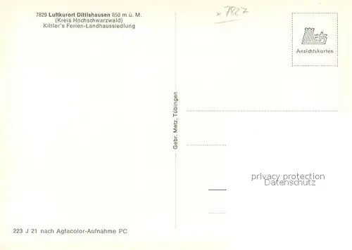 AK / Ansichtskarte Dittishausen Kittler s Ferien Landhaussiedlung Ferienhaeuser Luftkurort im Schwarzwald Dittishausen