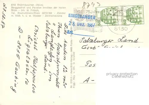 AK / Ansichtskarte Rhoenhaeuschen Berggasthof Pension Fliegeraufnahme Rhoenhaeuschen