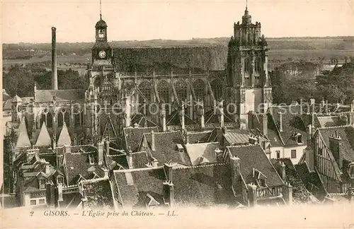 AK / Ansichtskarte Gisors_Eure Eglise prise du Chateau Gisors Eure