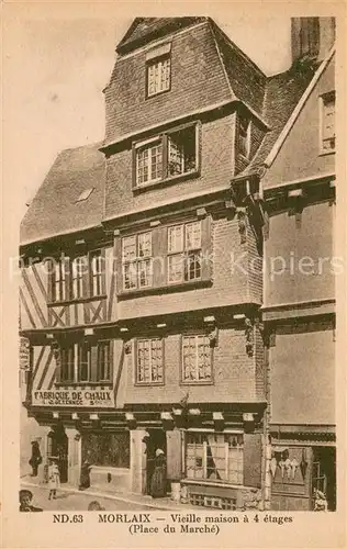 AK / Ansichtskarte Morlaix Maison Place du Marche Morlaix