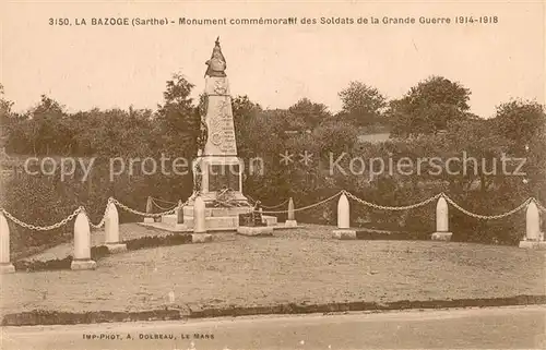 AK / Ansichtskarte La_Bazoge_Sarthe Monument commemorativ des soldats de la Grande Guerre  La_Bazoge_Sarthe