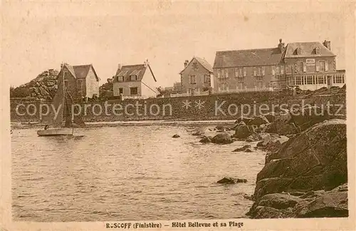 AK / Ansichtskarte Roscoff Hotel Bellevue et sa Plage Roscoff