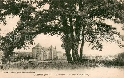 AK / Ansichtskarte Solesmes_Sarthe Abbaye vue du Chateau de la Grange Solesmes_Sarthe