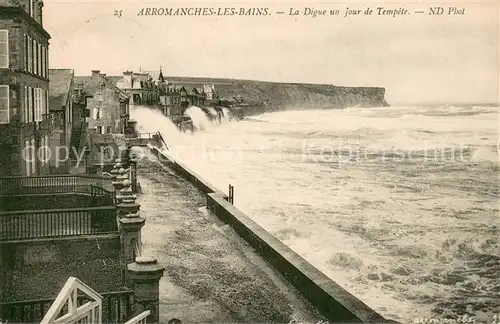 AK / Ansichtskarte Arromanches les Bains La Digue un Jour de Tempete Arromanches les Bains