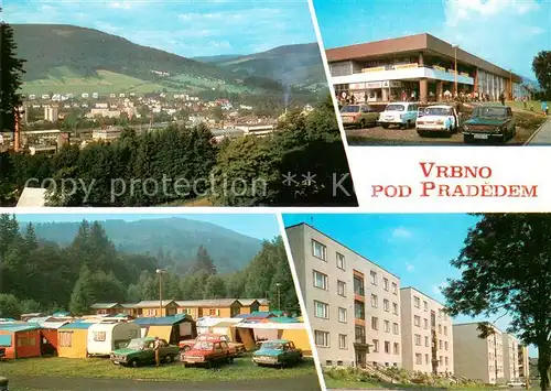 AK / Ansichtskarte Vrbno_pod_Pradedem Celkovy pohled Obchodni dum Centrum Autocamping Nova vystavba Vrbno_pod_Pradedem