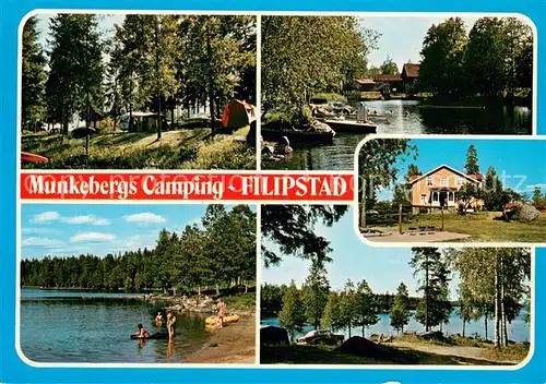 AK / Ansichtskarte Filipstad_Vaermland Munkebergs Camping Badestrand Filipstad_Vaermland