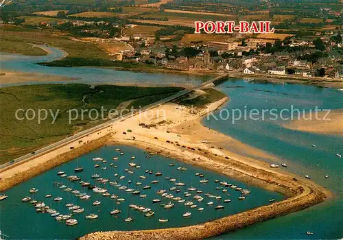 AK / Ansichtskarte Portbail Le port et le bourg vue aerienne Portbail