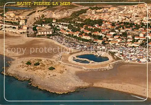 AK / Ansichtskarte Saint_Pierre_la_Mer La plage et le rocher Lavalliere vue aerienne Saint_Pierre_la_Mer