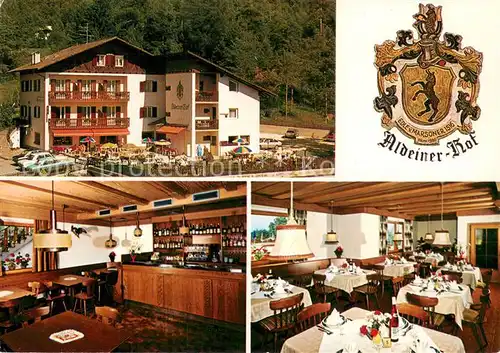 AK / Ansichtskarte Aldein Hotel Restaurant Aldeinerhof Wappen Aldein