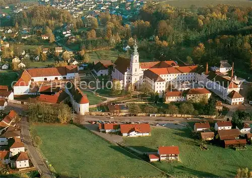 AK / Ansichtskarte Aldersbach Zisterzienserkloster Pfarrkirche Maria Himmelfahrt Fliegeraufnahme Aldersbach