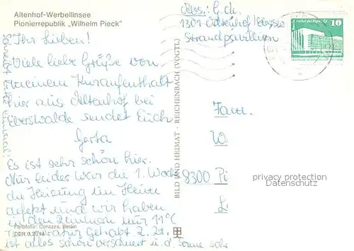 AK / Ansichtskarte Altenhof_Werbellinsee Pionierrepublik Wilhelm Pieck Altenhof Werbellinsee