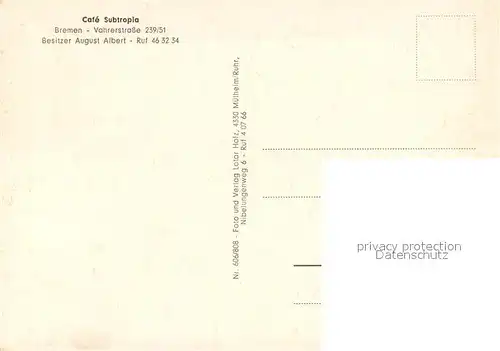AK / Ansichtskarte Bremen Cafe Subtropia Bremen