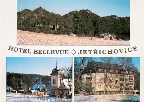 AK / Ansichtskarte Jetrichovice Hotel Bellevue Restaurant Weinstube Landschaftspanorama Jetrichovice