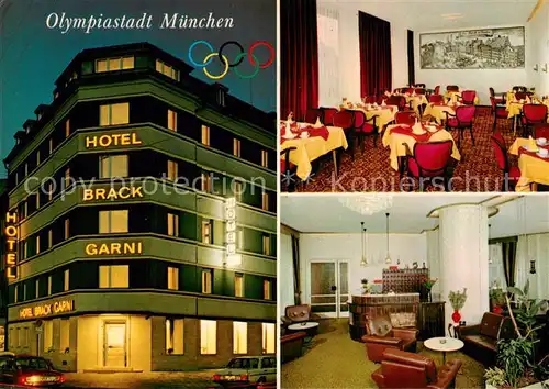 AK / Ansichtskarte Muenchen Hotel Brack Fruehstuecksraum Empfang Muenchen