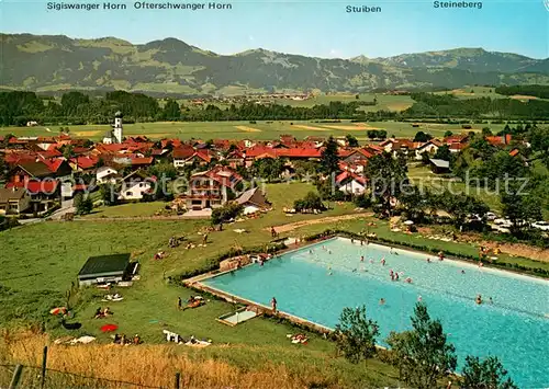 AK / Ansichtskarte Altstaedten_Allgaeu Panorama Freibad Allgaeuer Alpen Altstaedten_Allgaeu