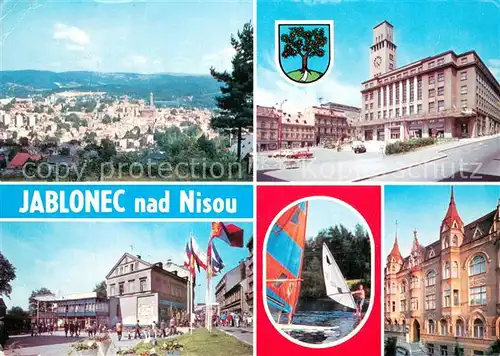 AK / Ansichtskarte Jablonec_nad_Nisou Celkovy pohled Namesti s radnici Muzeum Jablonec_nad_Nisou