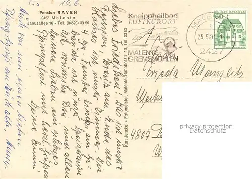 AK / Ansichtskarte Malente Gremsmuehlen Pension Raven Malente Gremsmuehlen